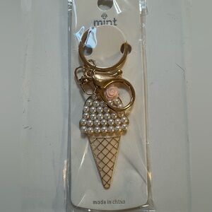 New MINT Ice cream Cone keychain bag charm